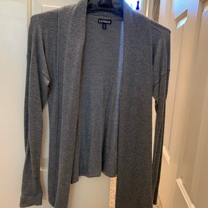 Gray knit cardigan